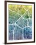 Los Angeles City Street Map-Michael Tompsett-Framed Art Print