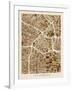 Los Angeles City Street Map-Michael Tompsett-Framed Art Print