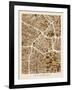 Los Angeles City Street Map-Michael Tompsett-Framed Art Print