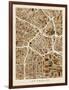 Los Angeles City Street Map-Michael Tompsett-Framed Art Print