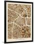 Los Angeles City Street Map-Michael Tompsett-Framed Art Print