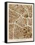 Los Angeles City Street Map-Michael Tompsett-Framed Stretched Canvas