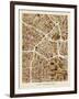 Los Angeles City Street Map-Michael Tompsett-Framed Art Print