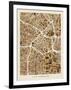 Los Angeles City Street Map-Michael Tompsett-Framed Art Print