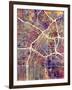 Los Angeles City Street Map-Michael Tompsett-Framed Art Print