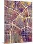 Los Angeles City Street Map-Michael Tompsett-Mounted Art Print