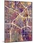 Los Angeles City Street Map-Michael Tompsett-Mounted Art Print