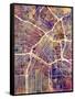 Los Angeles City Street Map-Michael Tompsett-Framed Stretched Canvas