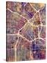 Los Angeles City Street Map-Michael Tompsett-Stretched Canvas