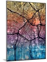 Los Angeles City Street Map-Michael Tompsett-Mounted Art Print