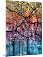 Los Angeles City Street Map-Michael Tompsett-Mounted Art Print
