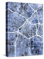 Los Angeles City Street Map-Michael Tompsett-Stretched Canvas