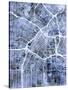 Los Angeles City Street Map-Michael Tompsett-Stretched Canvas