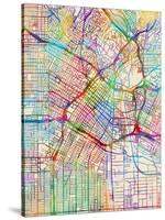 Los Angeles City Street Map-Tompsett Michael-Stretched Canvas