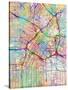 Los Angeles City Street Map-Tompsett Michael-Stretched Canvas