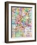 Los Angeles City Street Map-Tompsett Michael-Framed Art Print