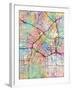 Los Angeles City Street Map-Tompsett Michael-Framed Art Print