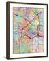 Los Angeles City Street Map-Tompsett Michael-Framed Art Print