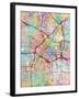 Los Angeles City Street Map-Tompsett Michael-Framed Art Print