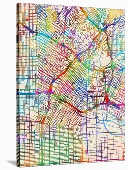 Los Angeles City Street Map-Tompsett Michael-Stretched Canvas