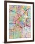 Los Angeles City Street Map-Tompsett Michael-Framed Art Print