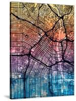 Los Angeles City Street Map-Tompsett Michael-Stretched Canvas