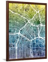 Los Angeles City Street Map-Tompsett Michael-Framed Art Print