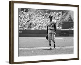 Los Angeles Dodgers Pitcher Sandy Koufax Taking the Field During Game Against the Milwaukee Braves-Robert W^ Kelley-Framed Premium Photographic Print