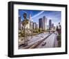 Los Angeles Downtown Cityscape-null-Framed Art Print