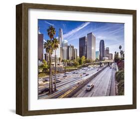 Los Angeles Downtown Cityscape-null-Framed Art Print