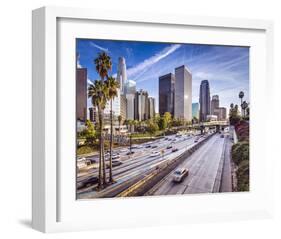 Los Angeles Downtown Cityscape-null-Framed Art Print