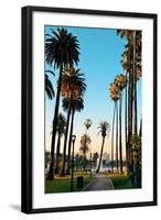 Los Angeles Downtown Park View with Palm Trees.-Songquan Deng-Framed Photographic Print