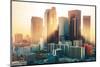 Los Angeles Downtown Skyline at Sunset-IM_photo-Mounted Photographic Print