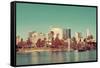 Los Angeles Downtown View from Park with Water Reflections.-Songquan Deng-Framed Stretched Canvas