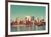 Los Angeles Downtown View from Park with Water Reflections.-Songquan Deng-Framed Photographic Print