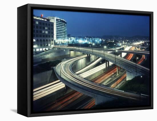 Los Angeles Freeway Evening Long Exposure, 1959-Ralph Crane-Framed Stretched Canvas