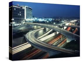 Los Angeles Freeway Evening Long Exposure, 1959-Ralph Crane-Stretched Canvas