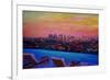 Los Angeles Infinity Skyline with Infinite View Pool-Markus Bleichner-Framed Art Print