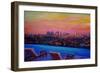 Los Angeles Infinity Skyline with Infinite View Pool-Markus Bleichner-Framed Art Print