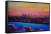 Los Angeles Infinity Skyline with Infinite View Pool-Markus Bleichner-Framed Stretched Canvas