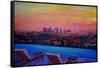 Los Angeles Infinity Skyline with Infinite View Pool-Markus Bleichner-Framed Stretched Canvas