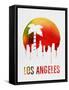 Los Angeles Landmark Red-null-Framed Stretched Canvas