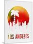 Los Angeles Landmark Red-null-Mounted Art Print