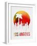 Los Angeles Landmark Red-null-Framed Art Print
