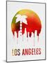 Los Angeles Landmark Red-null-Mounted Art Print