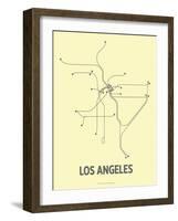 Los Angeles (Light Yellow & Dark Gray)-LinePosters-Framed Serigraph