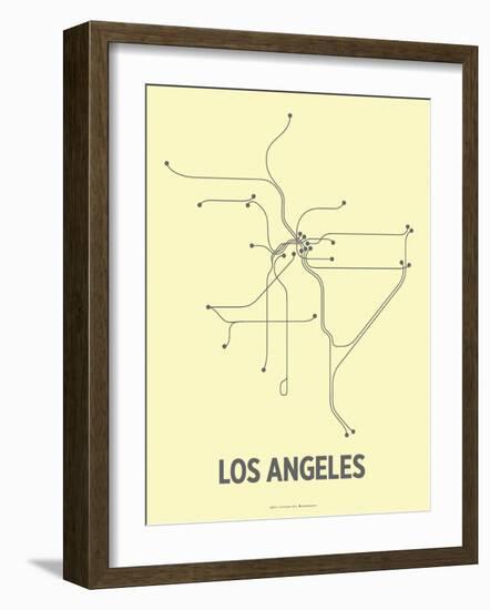 Los Angeles (Light Yellow & Dark Gray)-LinePosters-Framed Serigraph