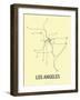 Los Angeles (Light Yellow & Dark Gray)-LinePosters-Framed Serigraph