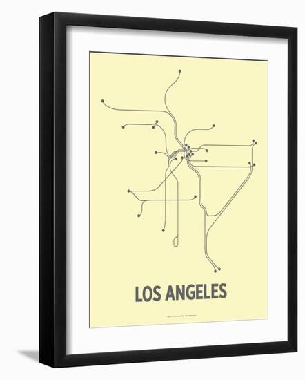 Los Angeles (Light Yellow & Dark Gray)-LinePosters-Framed Serigraph