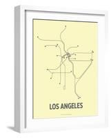 Los Angeles (Light Yellow & Dark Gray)-LinePosters-Framed Serigraph